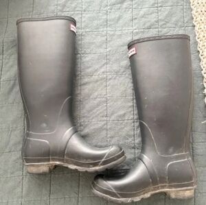 Black high top rain boots